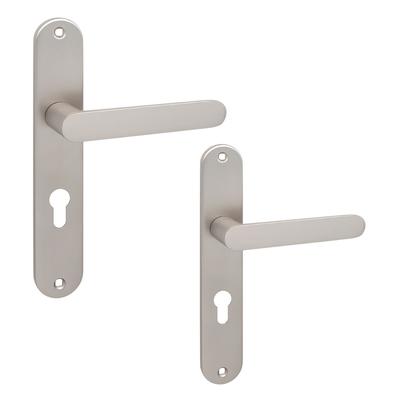 Interior Door Handle On a Long Plate for a Malaga Insert, Satin Finish, Kuchinox Kmg_3M2A