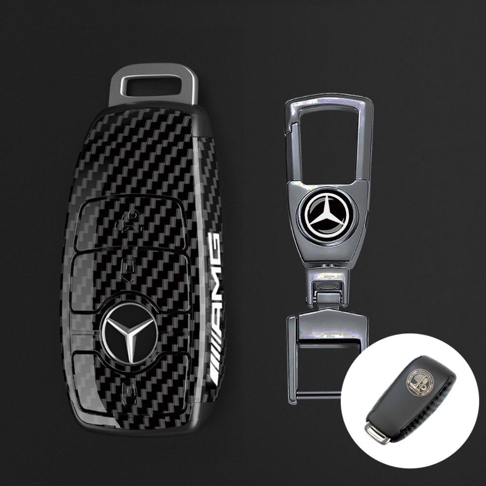 Neue PC Kohlefaser Autoschlüsselanhänger Für Mercedes Benz AMG A C E S G Klasse GLC CLE CLA GLS W205 Auto Schlüsselhülle Schlüsselanhänger Zubehör BD1