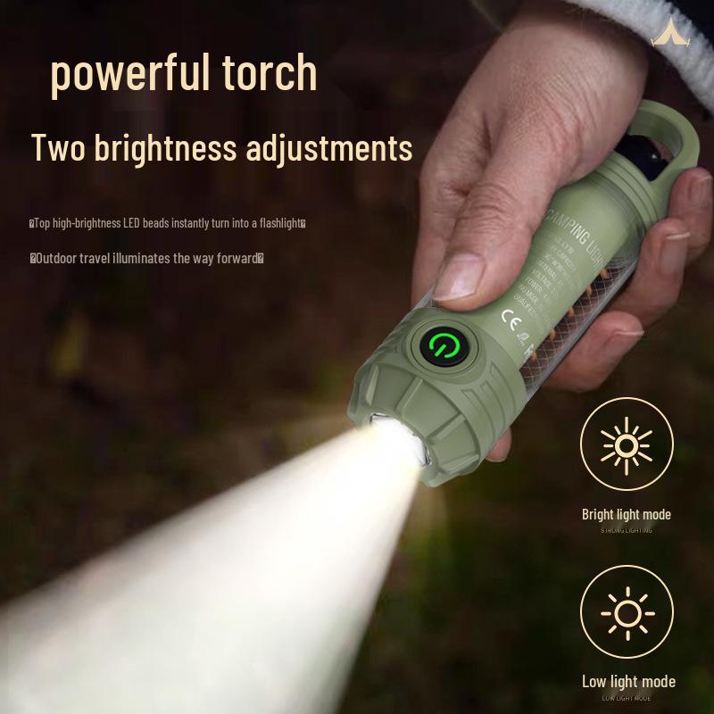 Multifunctional High-Power Portable Camping Light with Flashlight & Tent Atmosphere Light