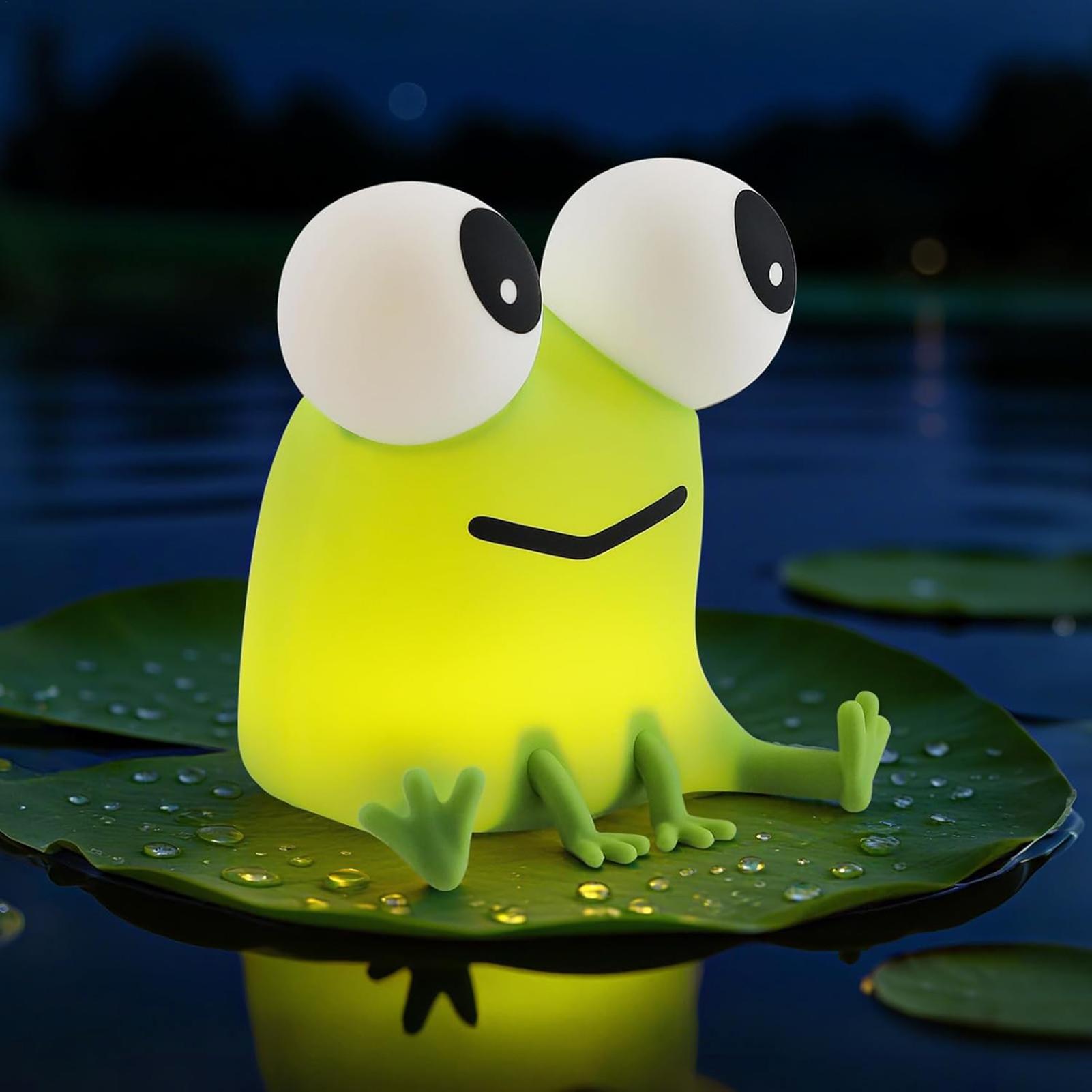 

Cute Frog Night Light Rechargeable LED Bedside Lamp for Bedroom Nursery Breastfeeding Bathroom Desk Table Indoor Room Decor frog теплим білим кольором