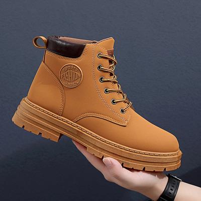 2025 New Autumn Men's Boots Classic Fashion Wear-resistant Waterproof High-top Martin Boots Soft-soled Tooling Non-slip Rhubarb Boots