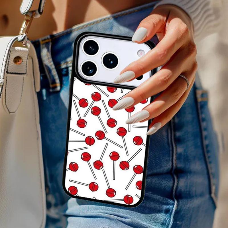 Red Lollipops Phone Case For iPhone 17 Air 14 15 13 12 Max Cover For Apple 16e 11 Pro Max Plus Coque