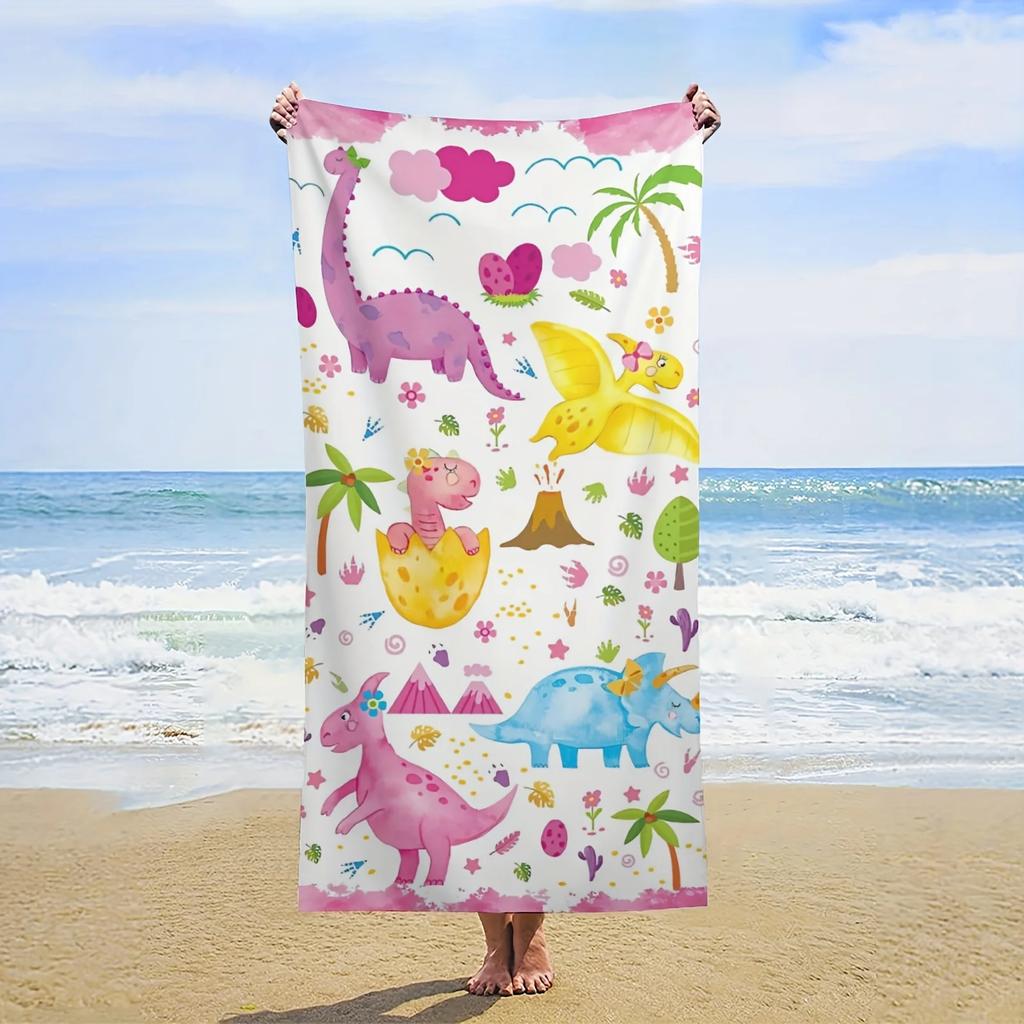 INS style dinosaur print beach towel yoga mat environmentally friendly non-fading thick large size bath towel outdoor picnic mat