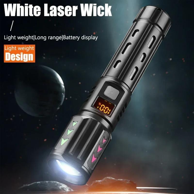 1500W Super Portable Rechargeable Led Lamp Built-in BatteryWaterproof High Power Led Flashlight White Laser Outdoor Torch Light