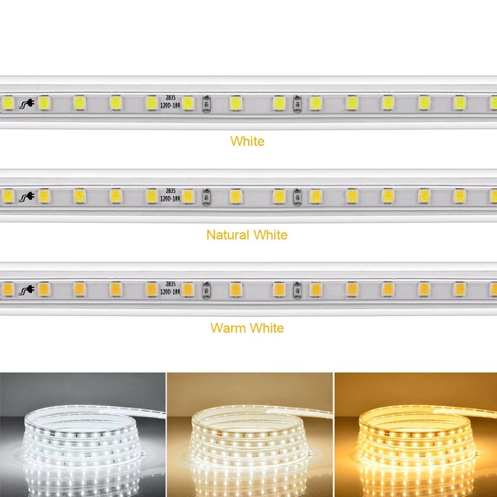 High Quality AC 220V LED Strip Lights 2835SMD 120LEDs/m LED Cabinet Light Flexible Outdoor Lamp Waterproof LED Tape With EU Power Plug