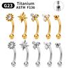 G23 Titanium ASTM-F136 Nternal Thread Eyebrow Piercings Body Jewelry For Women Zircon Earring Star Flower Heart