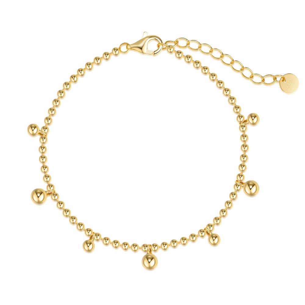 

S925 Sterling Silver Women s Bracelet: Cool European & American Style with Smooth Round Bead Chain – Simple, Elegant, and Stylish. S925 Silver