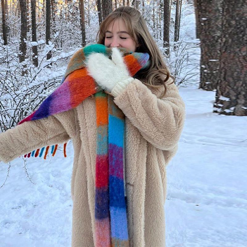 Korean Style Winter Thick Warm Scarf Women Cashmere Shawl and Wraps Pashmina Neckerchief Bufanda Female Long Tessel Echarpe 2025