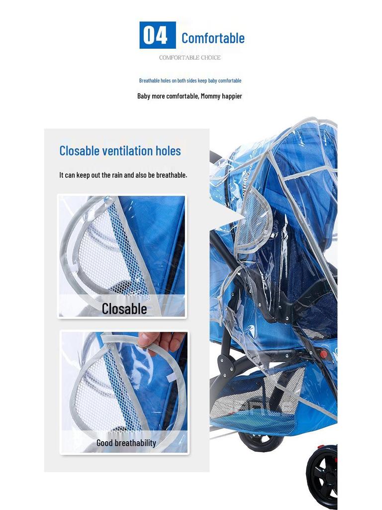 Universal Windproof Stroller Canopy: Baby Rain and Sun Shield Cover