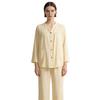 Autumn new women's pure cotton pajamas thin suit V-neck solid color loungewear long sleeves trousers can be worn outside