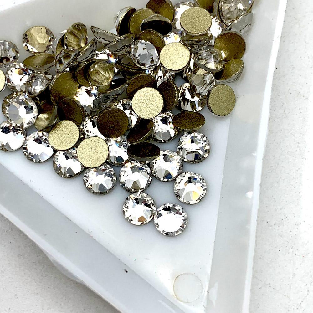 Austrian 2088 Crystal 10 Gross Packing 16 Facets Flat Back Non Hot Fix Crystal AB Rhinestones for Dress and Nail Arts