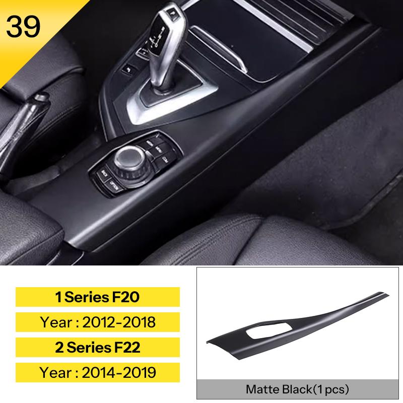 For BMW 1 2 Series F20 F21 F22 F23 2012-2018 ABS carbon fiber accessories multimedia panel decorative strip cover sticker