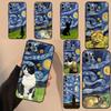 Cat Van Gogh's The Starry Night Soft Case For Samsung Galaxy S25 S21 S22 S23 S24 Ultra S9 S10 Plus S20 FE S24 FE Phone Cover
