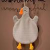 1Pc Cartoon Goose Hand Kerchief Hanging Hand Towel Water Absorbing Hand Towel Kitchen And Bathroom Supplies