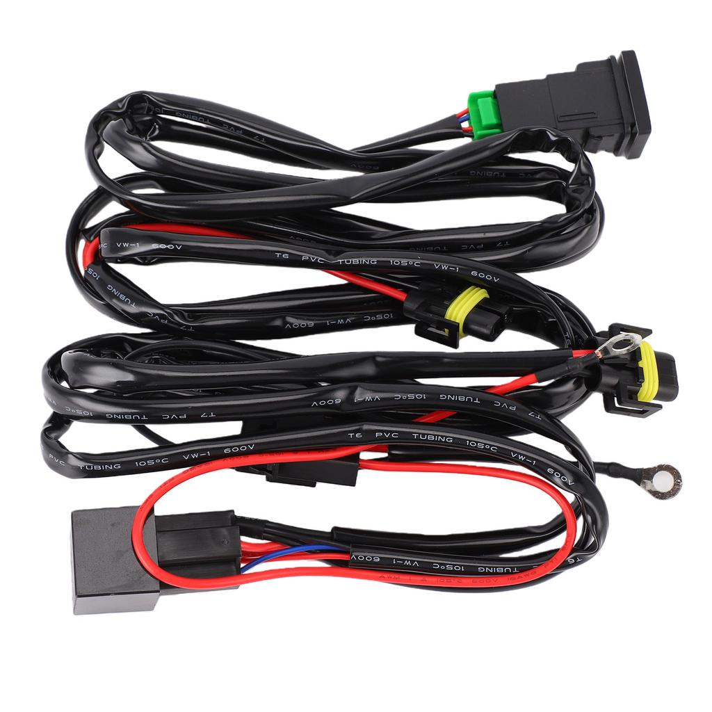 Relay Fog Lamps Socket Wire Connector 40A Heat Proof Waterproofing H11 Fog Light Relay Wiring Harness with Switch