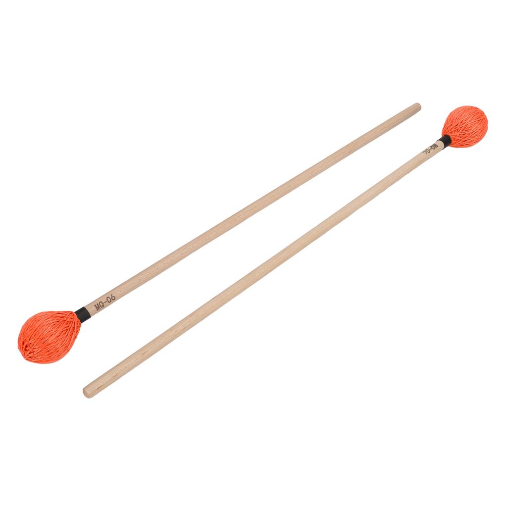 1 Pair Marimba Mallets Medium Hard Yarn Head with Maple Handle for Percussion Playing MQ‑06