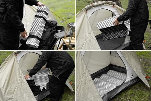 Captain Stag IXPE Foam Camping Mat, 56 x 186 cm, Aluminum-Coated, with Storage Bag, Black x Silver, UB-3078