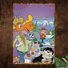 Vintage Metal Wall Art Sign  WaterproofDustproof Aluminum Poster with Playful MooseBeaver Design for Home Bar Cafe