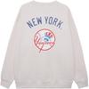 New Era FW24 MLB Trend Basic Series New York Yankees Loose NY Print Crewneck Long Sleeve American Sweatshirt Unisex Sweatshirt Ivory 14385255
