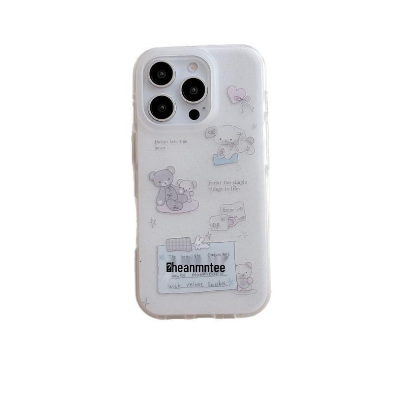 Korejský roztomilý zvířecí ilustrační pouzdro na iPhone: Kompatibilní s iPhone 17 Pro Max, iPhone 16 a iPhone 15/14 Dvojvrstvý 13.