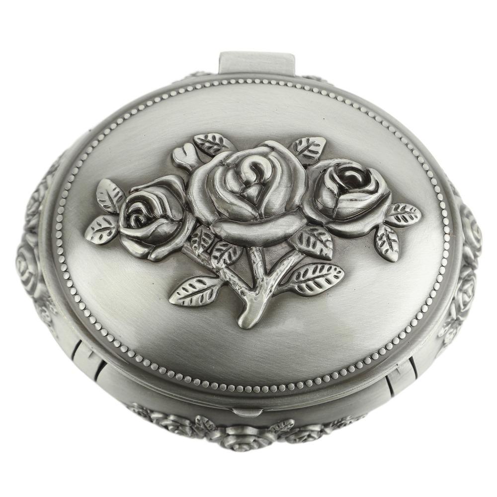 Oval Jewelry Organizer Box Zinc Alloy Trinket Jewelry Box For Rings Necklaces Earrings