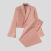INCERUN Two Pieces Outfits Men Lapel Long Sleeve Cropped Blazer Long Flare Pants Sets