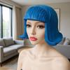 Comfortable To Wear Latex Mask Short Bob Rubber Colorful Hair Hats Novelty Overhead Masks  Festival