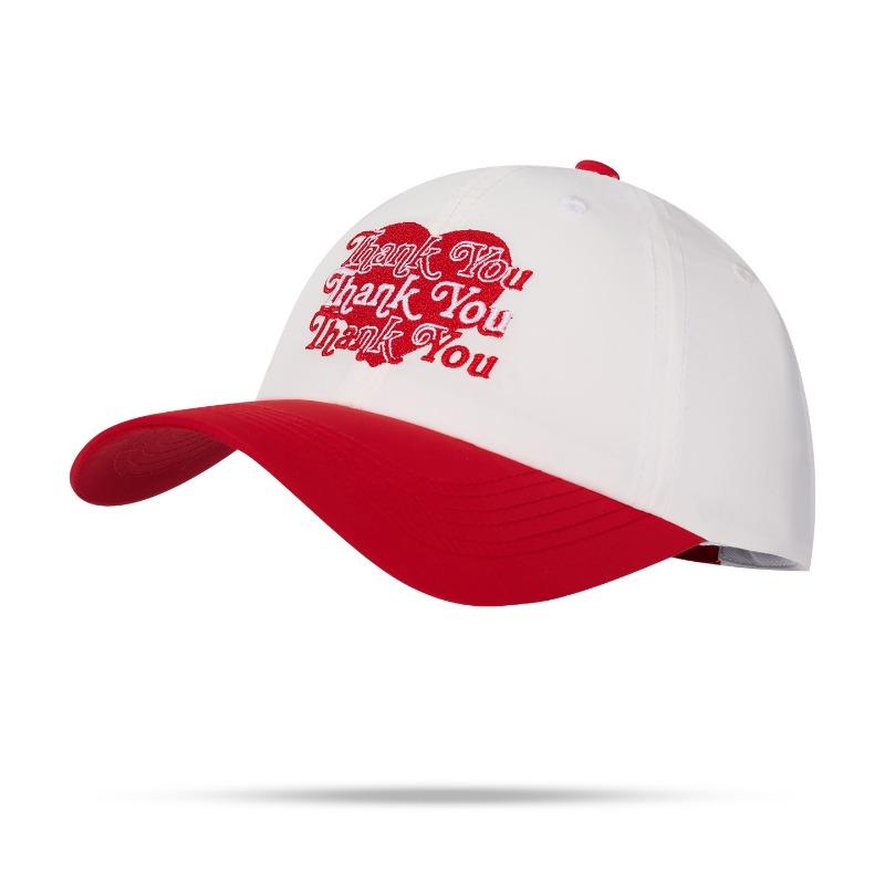 New thank you baseball hat love letter embroidery big head circumference small versatile cap
