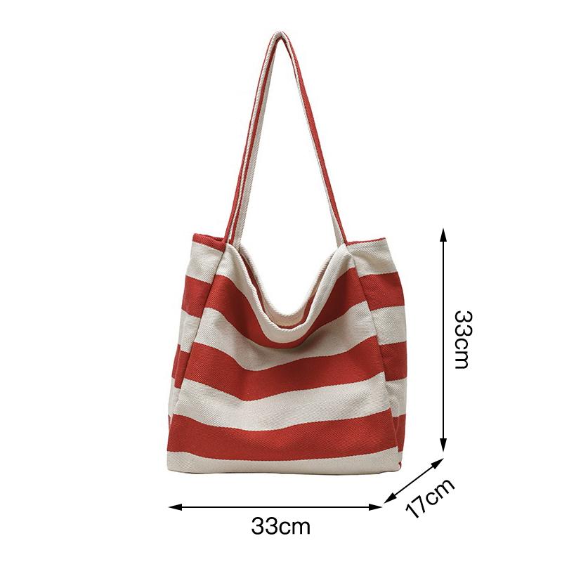 

Fashion Stripes Large Capacity Tote Bag Women Shoulder Bag Handbag Shopper Storage Bag красный