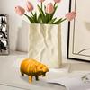 Kawaii Hippo Resin Figurine Pygmy Resin Statue Gifts Hippopotamus Ornaments  for Christmas