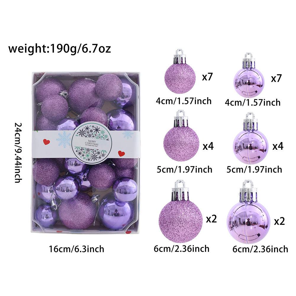 

26-Piece Christmas Ornament Set: Multi-Size Balls in Rectangular Gift Box (4/5/6cm)