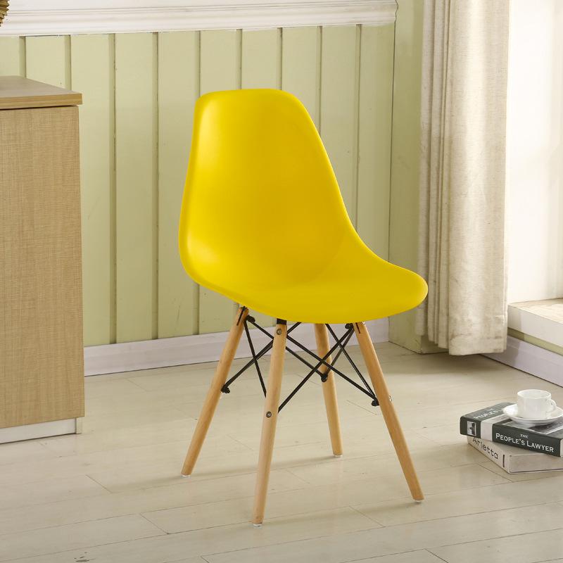 Nordic Modern Dining & Office Chair with Plastic Backrest - Simplistic Design for Home and Work.
