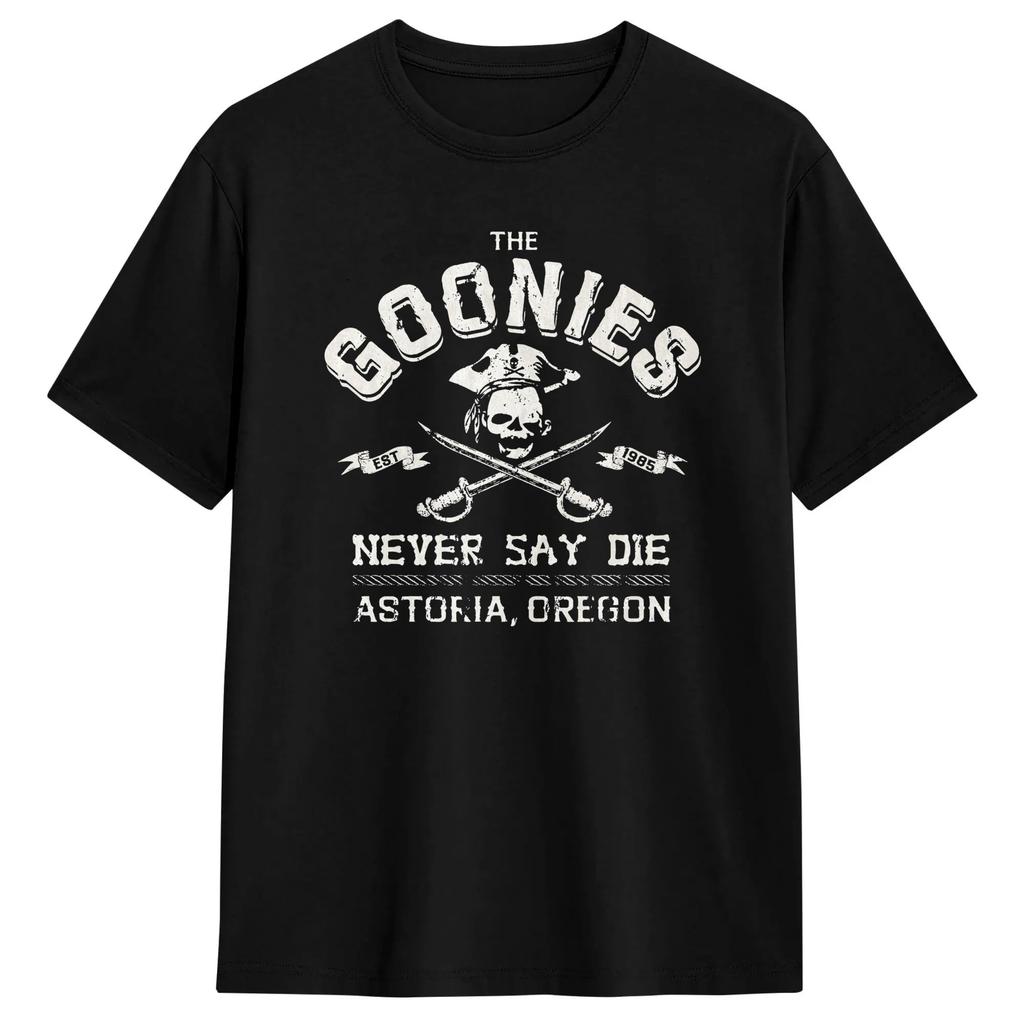 The Goonies Logo and Characters T-Shirts Men Women  Vintage 100% Cotton Tees Crew Neck Short Sleeve T Shirt Big Size Tops