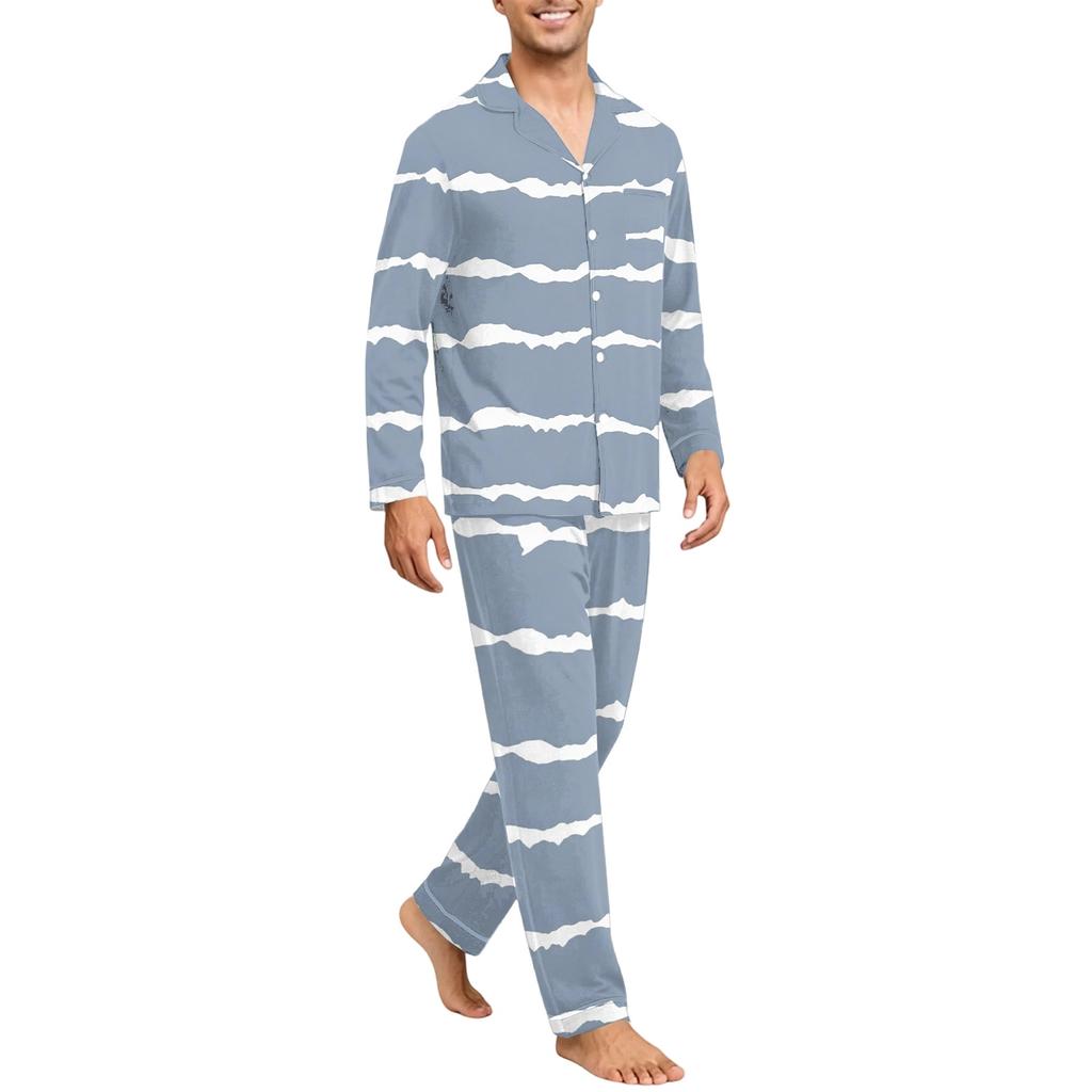 Men's Long Sleeve Button Down Pajama Set - Cozy Sleepwear for Nighttime Relaxation