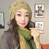 Women's Fashion Hollow Spring and Summer Hat Breathable Lace Thin Headscarf Knitted Slouchy Head Hat Hair Covering Hat
