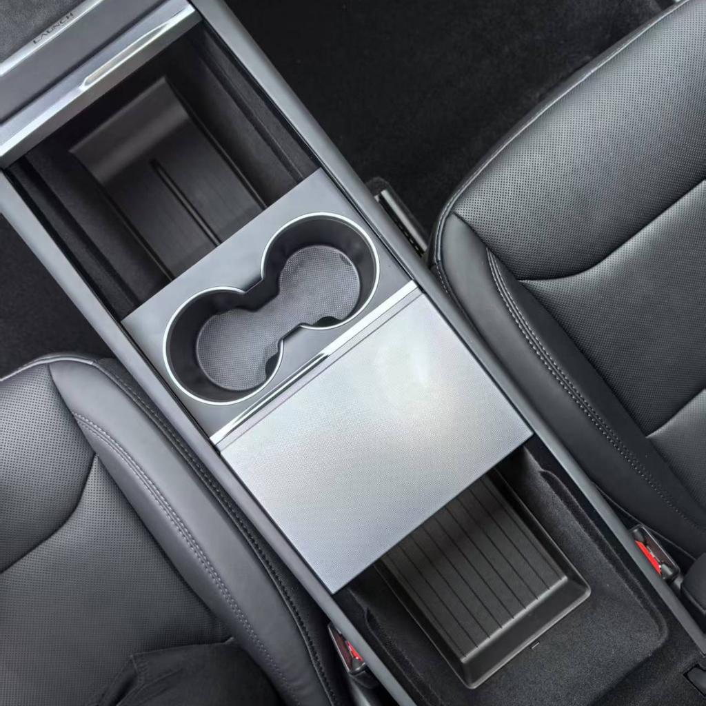For Tesla Model Y Juniper 2025 Center Console Storage Organizer Box Tray Model 3 Highland 2024 Armrest Box Hidden Accessories