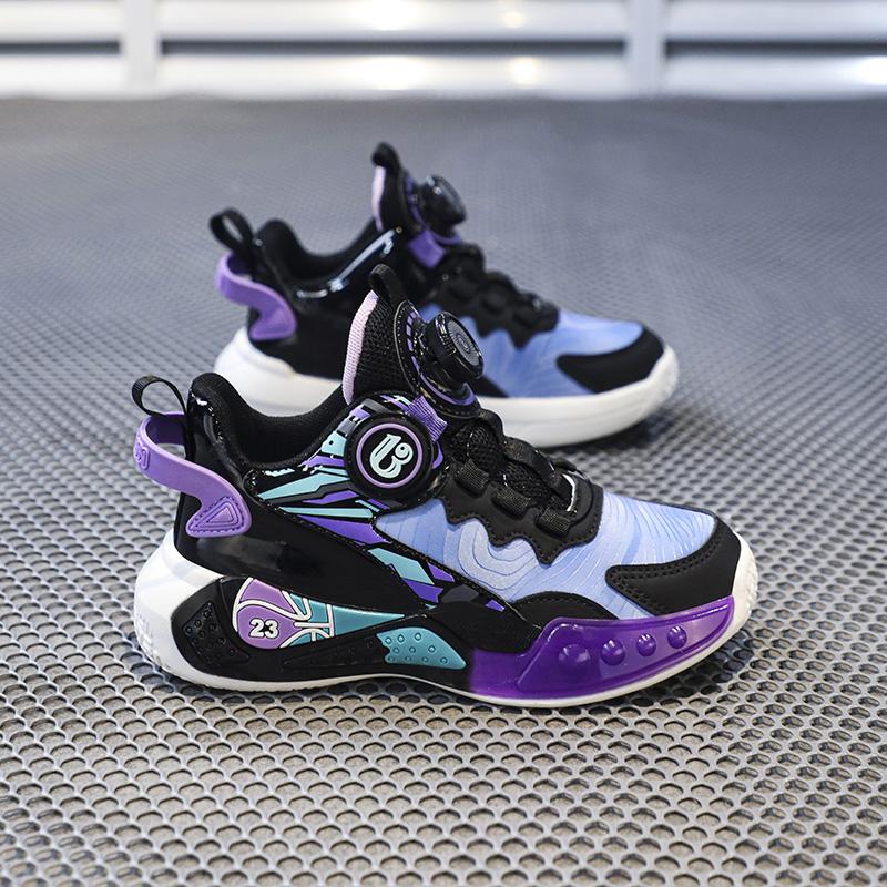 Wiosenne/Jesień/Zima Chłopięce trampki Koszykarskie trampki Lekkie Sportowe Modne Obrotowe Guziki Dziewczęce trampki