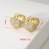 Heart-Shaped Zircon Love Earrings - Elegant European & American Style Clips