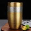 Stainless Steel Double-Wall Beer Cups Keep Cold Anti-scalding Cold Water Drinks Cup Hammered Texture Northern Europe Milk Mugs
