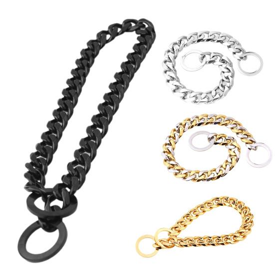 Collar Non-scalable Anti-Chew Stainless Steel Dog Chain Collar for Sports
