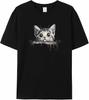 T Shirts for Women Graphic Tees Cat Peeping Crew Neck Short Sleeve Shirts for Women Cute Animal Casual T-Shirt