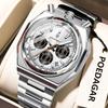 Trendy Men's Watch Luminous Waterproof Stainless Steel Male Watch Chronograph Date Quartz Watches For Men Reloj