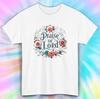 T-shirt Loda il Signore Uomo Donna Top | T-shirt Floreale Fede Cristiana | Maglietta Religiosa S-5XL