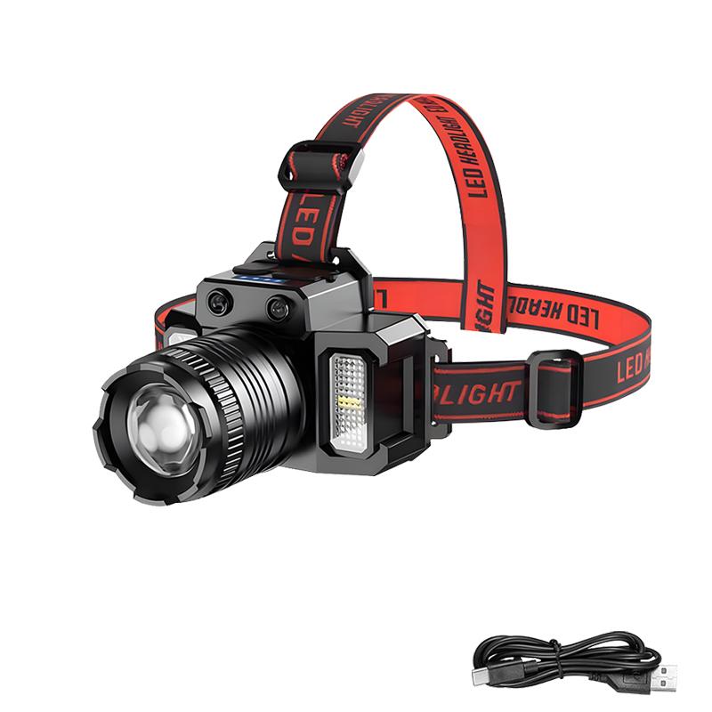 

Мощный светодиодный налобный фонарь с USB-подзарядкой, телескопическим зумом, водонепроницаемый, для работы на открытом воздухе, головной фонарь с высокой яркостью