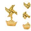 Alloy Windmill Rotating Ornament Lucky Gold Good Luck Home Decor Crafts Wealth Attracting Prosperous Auspicious Ornament