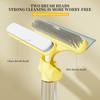 Lamgool Glass Cleaning Tools 4 In 1 Window Cleaning Brush With Spray Double-sided Window Cleaner for Bathroom Mirror Glass Wiper