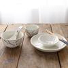 Set da 6 Pezzi Ciotole per Riso Giapponesi, Bacchette, Cucchiaio, Stoviglie in Ceramica per la Casa, Piatto Singolo per Cibo