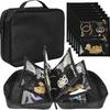Transparent PVC Zipper Jewelry Travel Organizer with Velvet Interior Multi-Layer Folding Design for Necklaces Earrings Rings