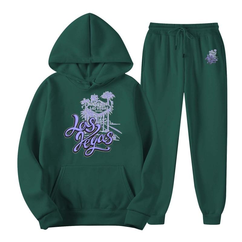 2023 Autumn/Winter New Trend Y2K Men's Hooded Hoodie Set Printed Sweater Men's Leisure Sports Set