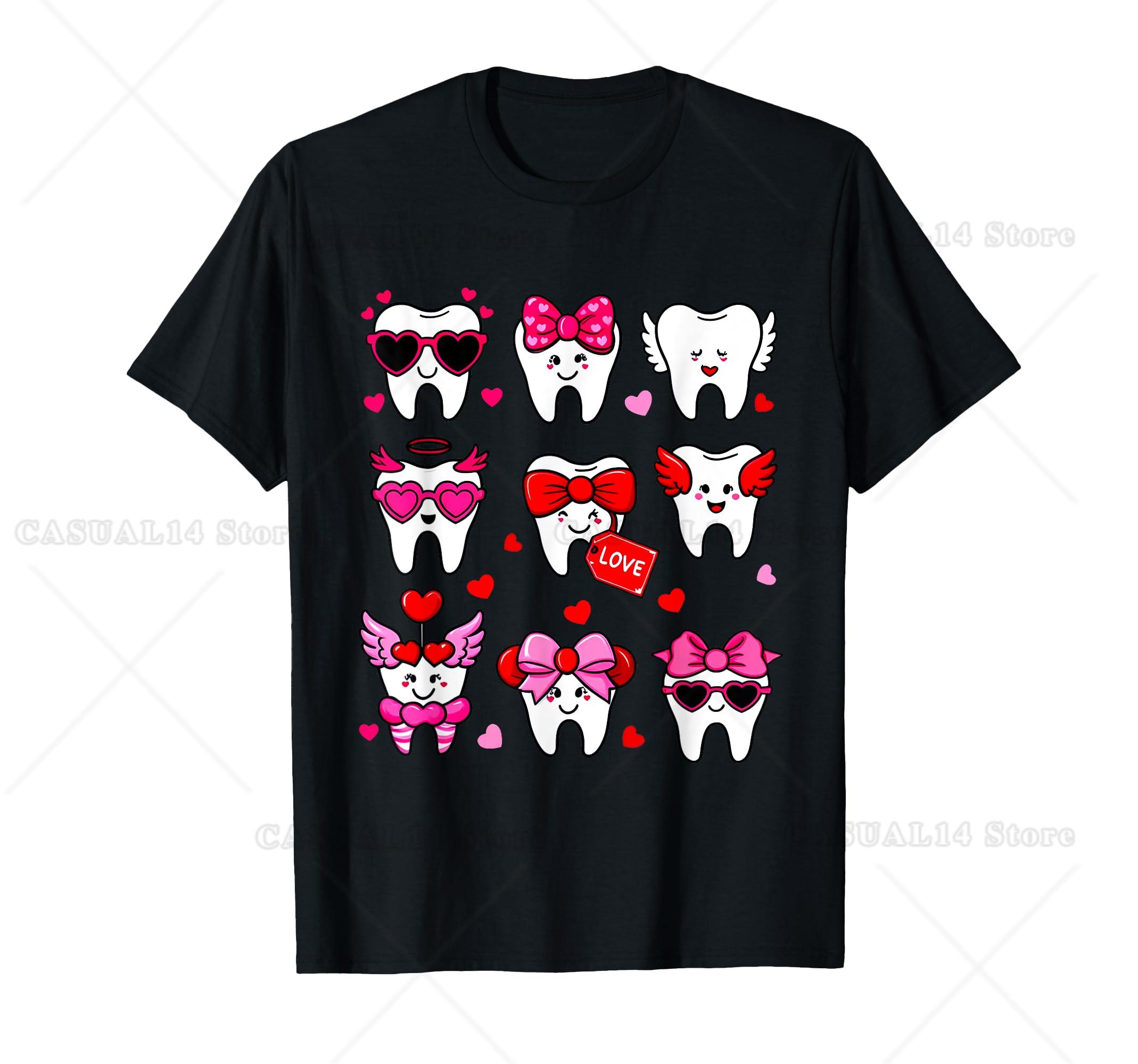 Cute Teeth Love Valentine s Day Dental T-Shirt 4XL